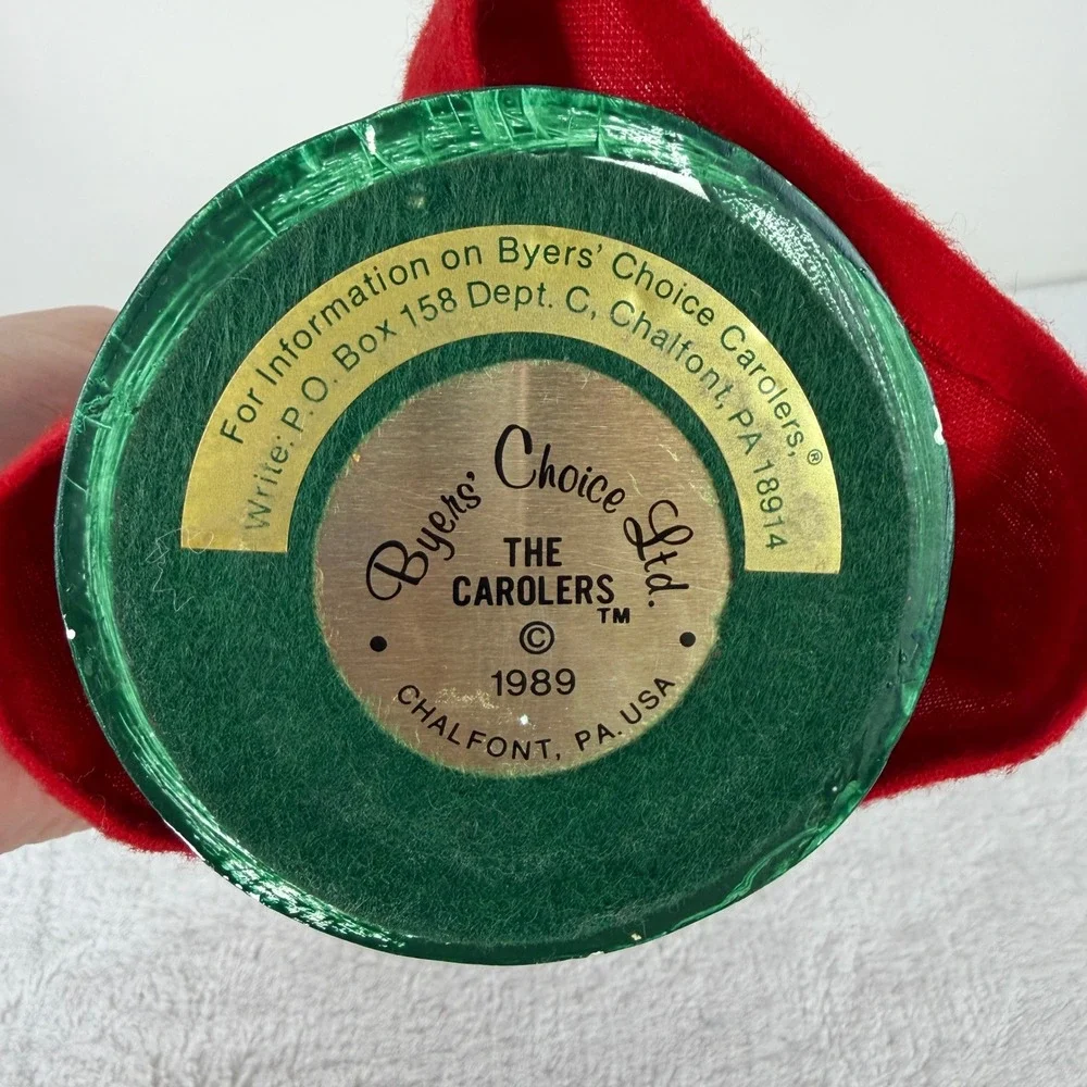 Vintage 1989 Byers Choice The Carolers Woman with Toy Basket Red Dress 14 inch